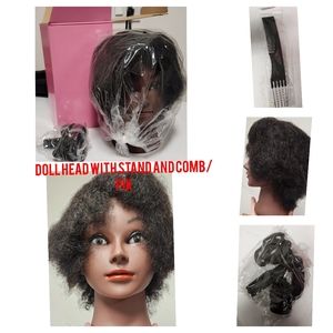 Cosmetology practice doll head with stand
